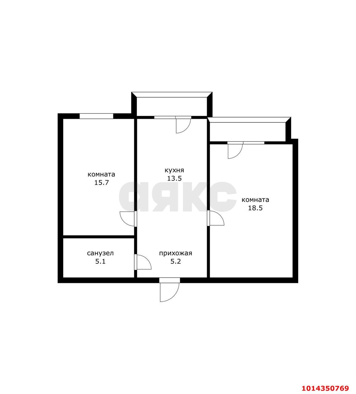 Фото №12: 2-комнатная квартира 66&nbsp;м², 8/10&nbsp;эт. - Краснодар, Прикубанский внутригородской округ, мкр. Краевая Клиническая Больница, ул. 1 Мая, 186
