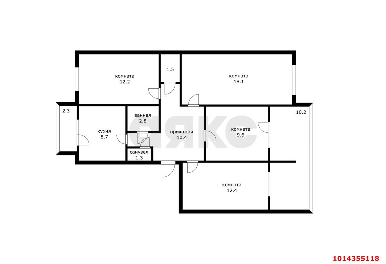 Фото №4: 4-комнатная квартира 89&nbsp;м², 1/5&nbsp;эт. - Яблоновский, ул. Дорожная, 214