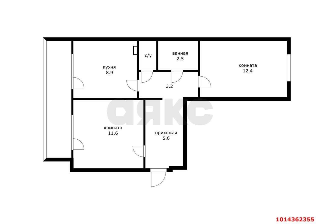 Фото №4: 2-комнатная квартира 52&nbsp;м², 2/5&nbsp;эт. - Берёзовый, Прикубанский внутригородской округ, мкр. Витаминкомбинат, ул. Новосельская, 11