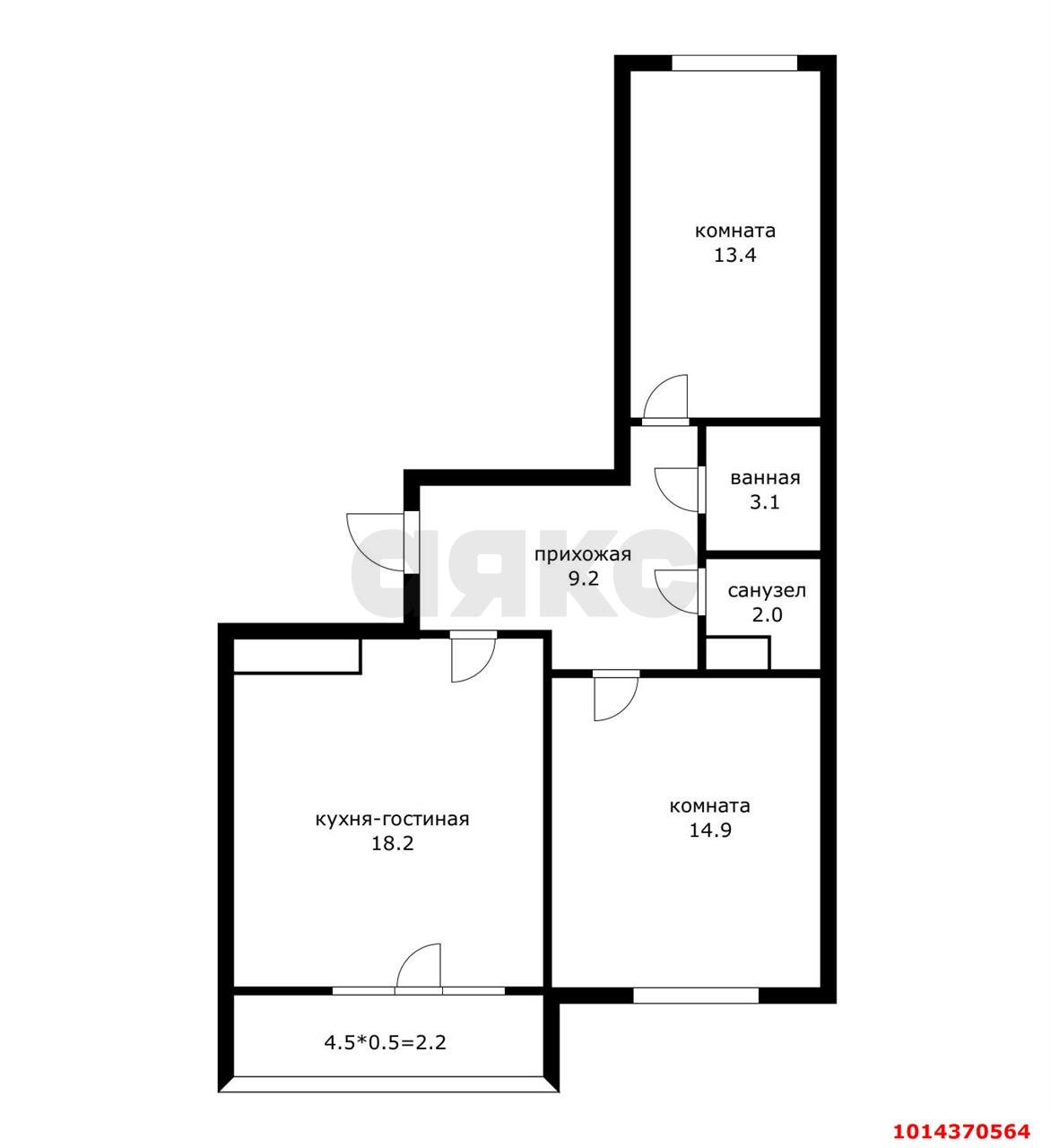 Фото №2: 2-комнатная квартира 68&nbsp;м², 16/25&nbsp;эт. - Краснодар, Прикубанский внутригородской округ, мкр. жилой комплекс Свобода, ул. Домбайская, 55к6