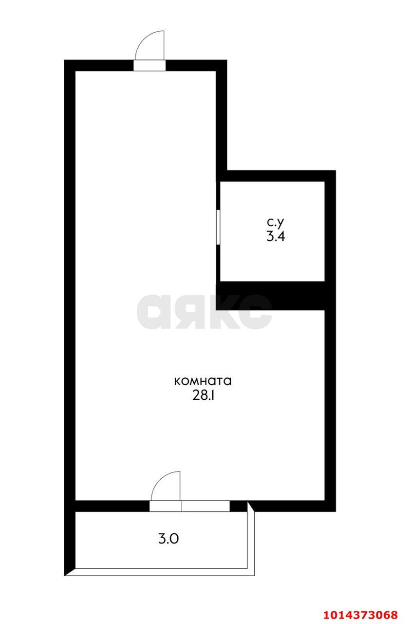 Фото №2: Студия 35&nbsp;м², 4/9&nbsp;эт. - Краснодар, мкр. Прикубанский внутригородской округ, ул. Калужская, 21