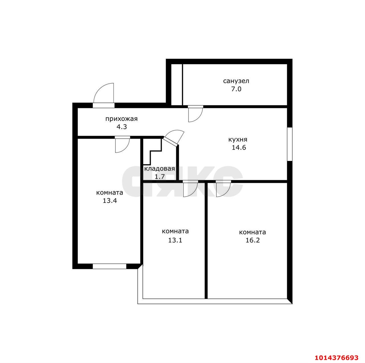 Фото №15: 3-комнатная квартира 80&nbsp;м², 5/20&nbsp;эт. - Краснодар, Прикубанский внутригородской округ, имени Петра Метальникова, мкр. жилой комплекс Радуга, ул. Евгении Жигуленко, 7к1