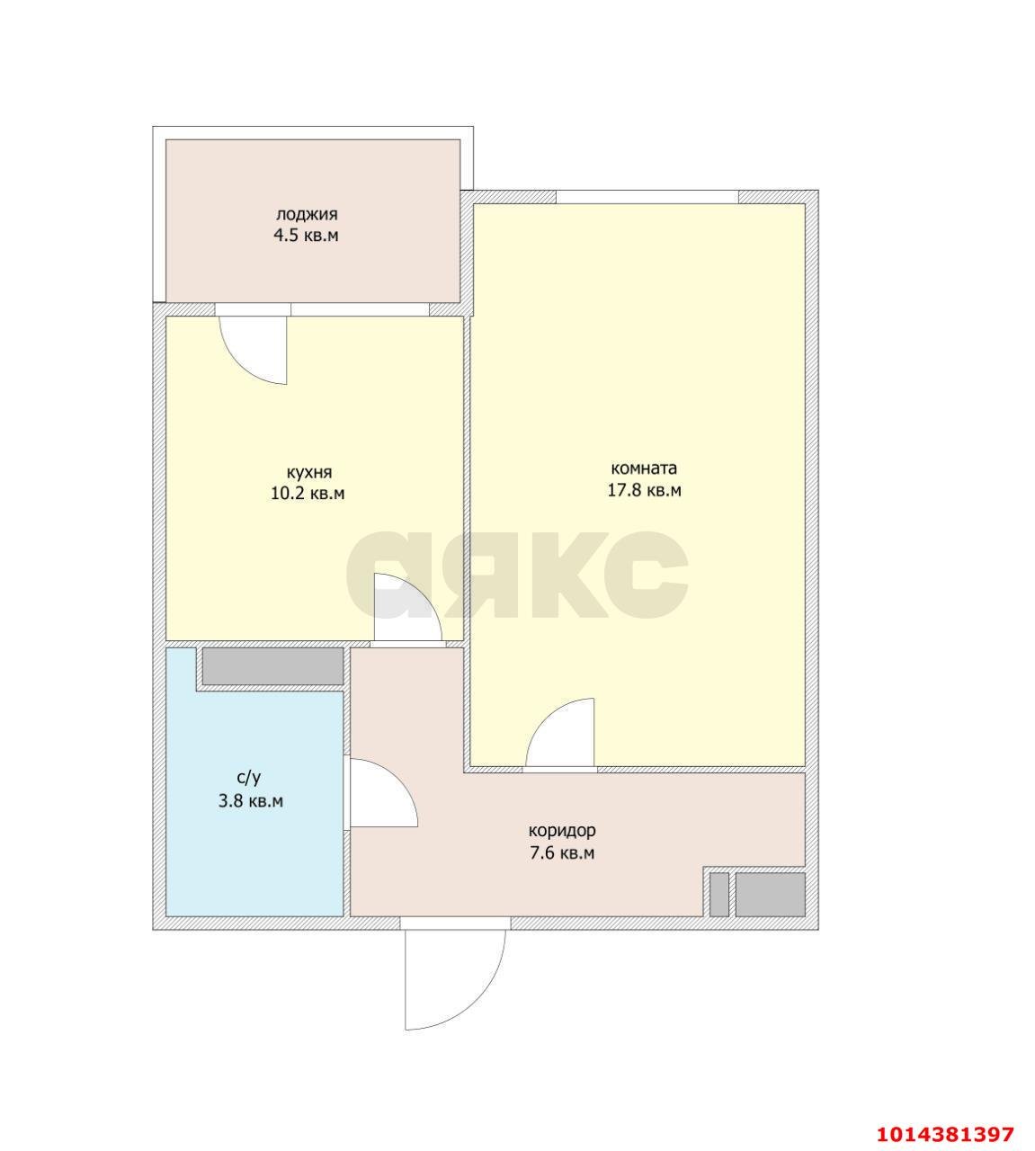 Фото №10: 1-комнатная квартира 42&nbsp;м², 1/19&nbsp;эт. - Краснодар, Карасунский внутригородской округ, Хлопчато-бумажный Комбинат, мкр. жилой комплекс Аквамарин, ул. Уральская, 75к2