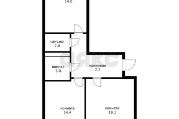 Фото №1: 2-комнатная квартира 60&nbsp;м², 4/4&nbsp;эт. - Адыгейск, ул. Фрунзе, 1