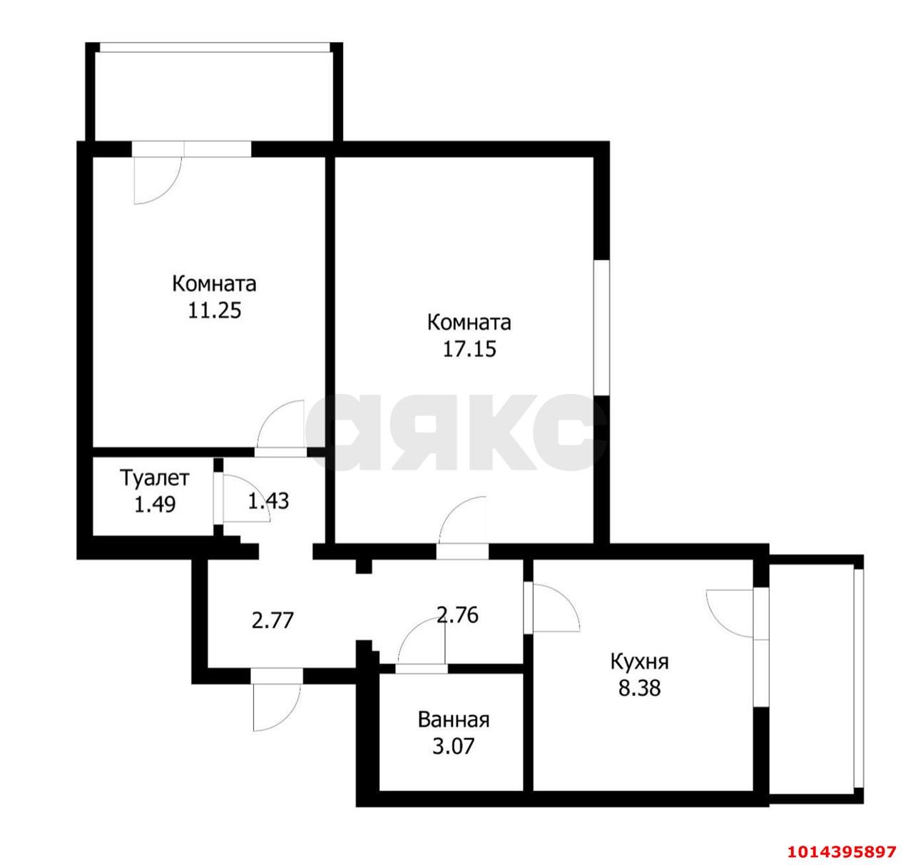 Фото №13: 2-комнатная квартира 56&nbsp;м², 1/12&nbsp;эт. - Краснодар, Прикубанский внутригородской округ, мкр. Краевая Клиническая Больница, ул. Черкасская, 53
