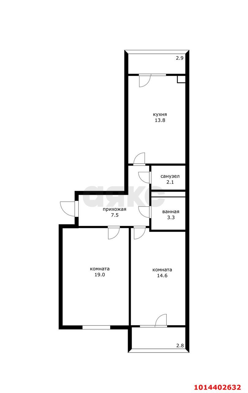 Фото №7: 2-комнатная квартира 60&nbsp;м², 1/4&nbsp;эт. - Адыгейск, пр-кт Ленина, 31