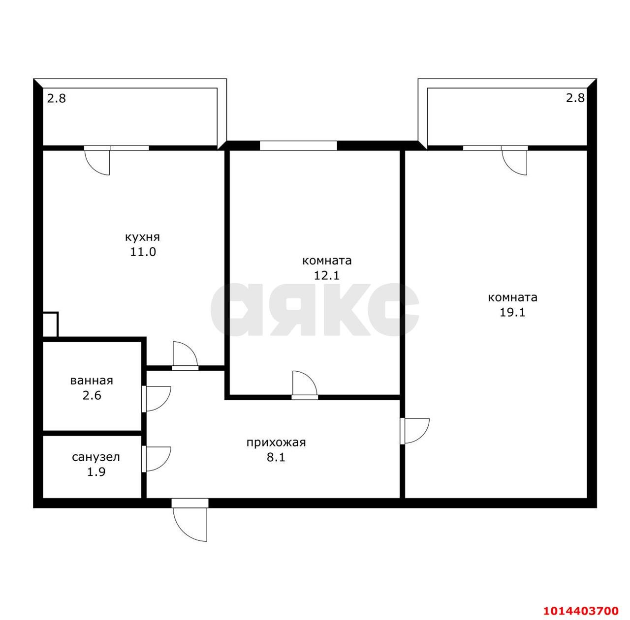 Фото №1: 2-комнатная квартира 60&nbsp;м², 1/4&nbsp;эт. - Адыгейск, ул. Эдепсукайская, 1/6