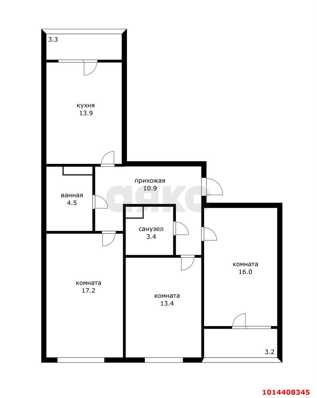 Фото №10: 3-комнатная квартира 85&nbsp;м², 14/24&nbsp;эт. - Краснодар, Центральный внутригородской округ, Табачная Фабрика, мкр. ЖК Все Свои Вип, ул. Колхозная, 5/2к3