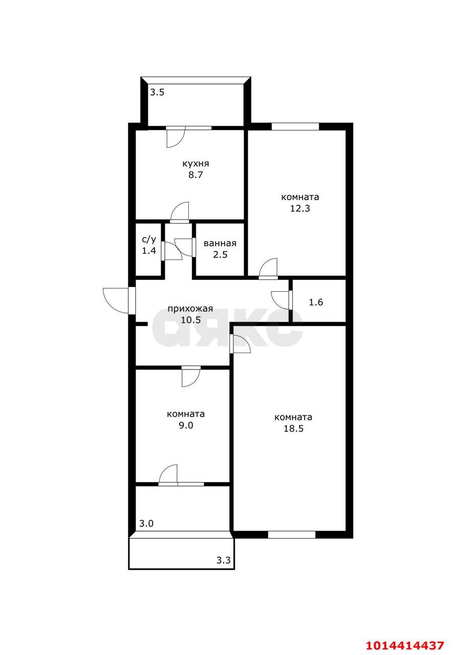 Фото №9: 3-комнатная квартира 74&nbsp;м², 2/5&nbsp;эт. - Апшеронск, ул. Лесозаводская, 147