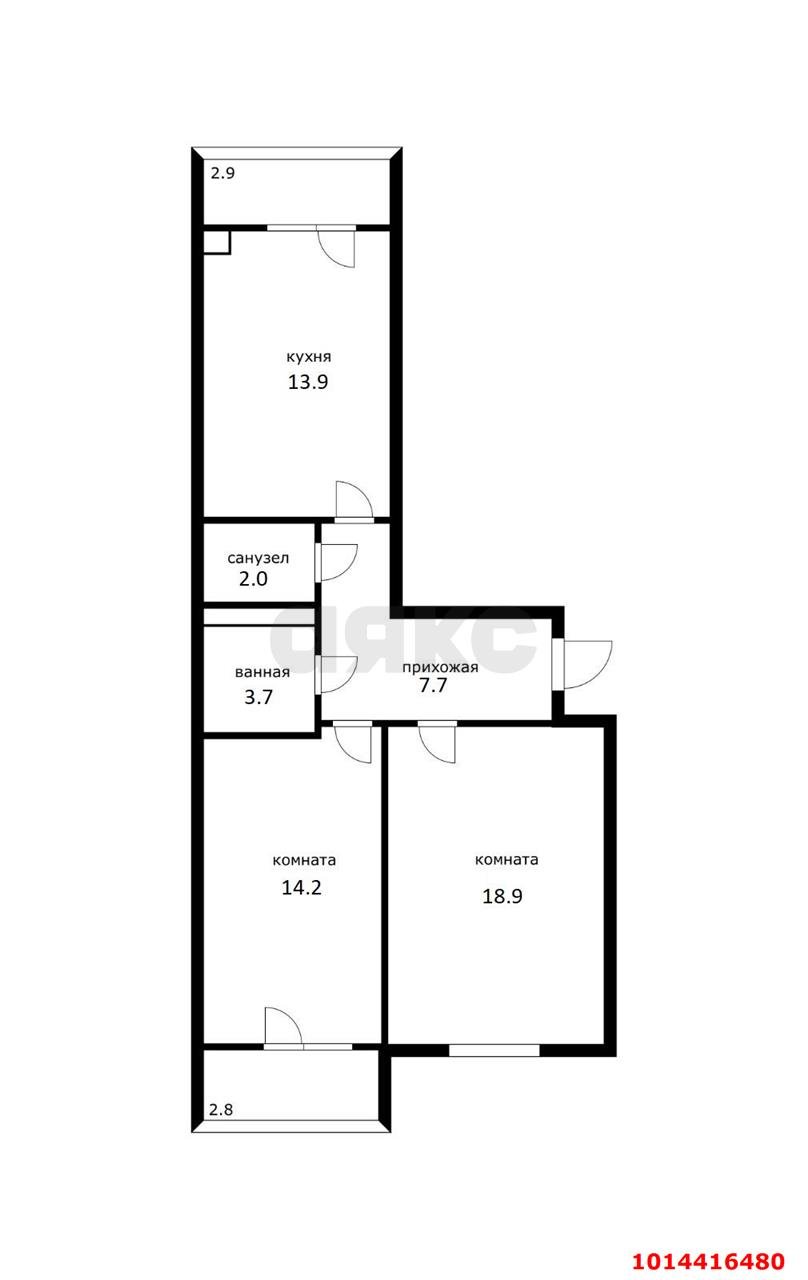 Фото №8: 2-комнатная квартира 61&nbsp;м², 3/4&nbsp;эт. - Адыгейск, ул. Эдепсукайская, 1/6
