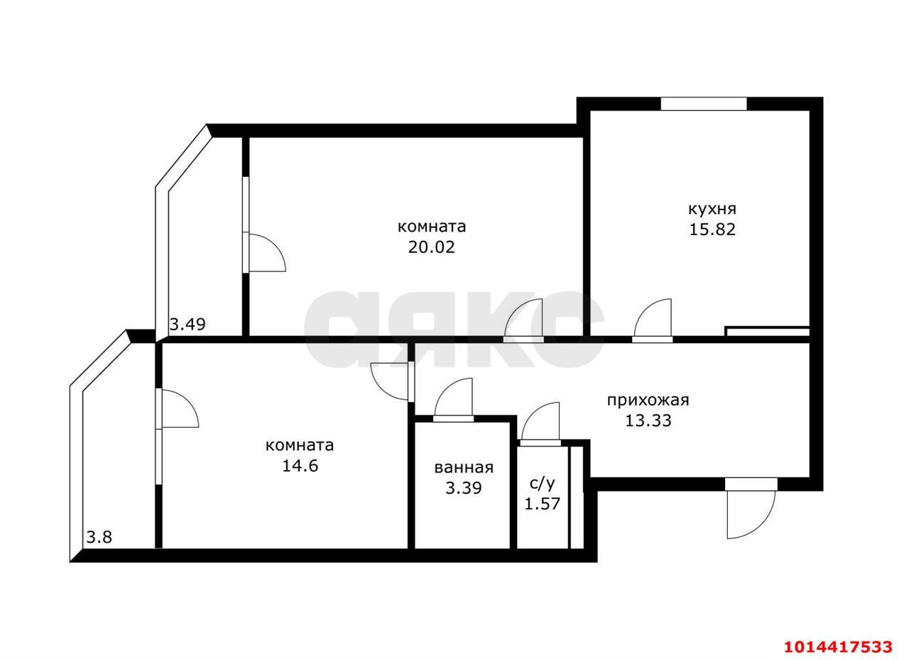 Фото №10: 2-комнатная квартира 68&nbsp;м², 5/16&nbsp;эт. - Краснодар, Центральный внутригородской округ, Дубинка, мкр. ЖК Димитрова, ул. Димитрова, 3/1