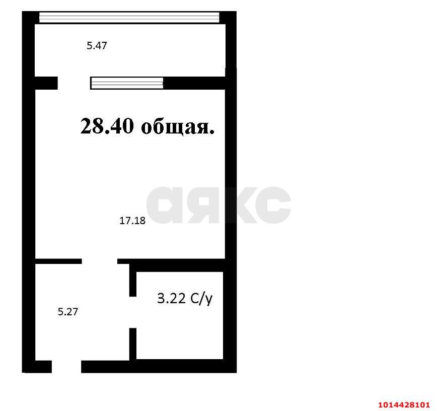 Фото №8: Студия 28&nbsp;м², 14/18&nbsp;эт. - Знаменский, Карасунский внутригородской округ, мкр. Родные Просторы, ул. Природная, 10Бк24