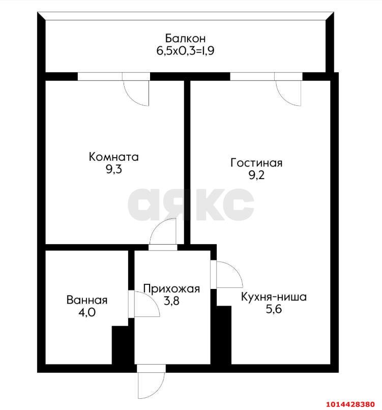 Фото №3: 1-комнатная квартира 32&nbsp;м², 7/16&nbsp;эт. - Краснодар, Прикубанский внутригородской округ, мкр. жилой комплекс Ракурс, ул. имени Героя Ростовского, 8к7