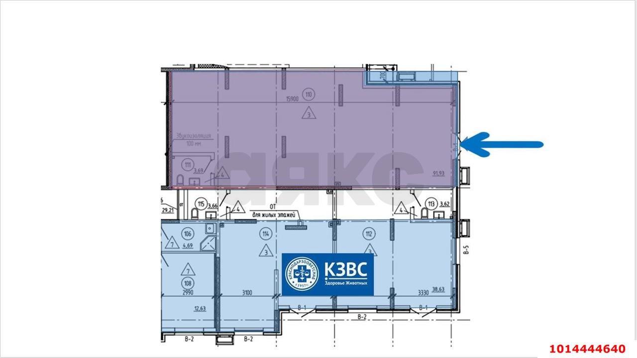 Фото №3: Торговое помещение 95&nbsp;м², 1/9&nbsp;эт. - Краснодар, Прикубанский внутригородской округ, мкр. ЖК Тёплые Края, ул. имени Виктора Анфиногенова, 12к3