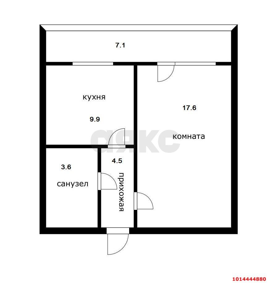 Фото №10: 1-комнатная квартира 42&nbsp;м², 5/22&nbsp;эт. - Краснодар, Карасунский внутригородской округ, Хлопчато-бумажный Комбинат, мкр. ЖК Альфа, ул. Уральская, 100
