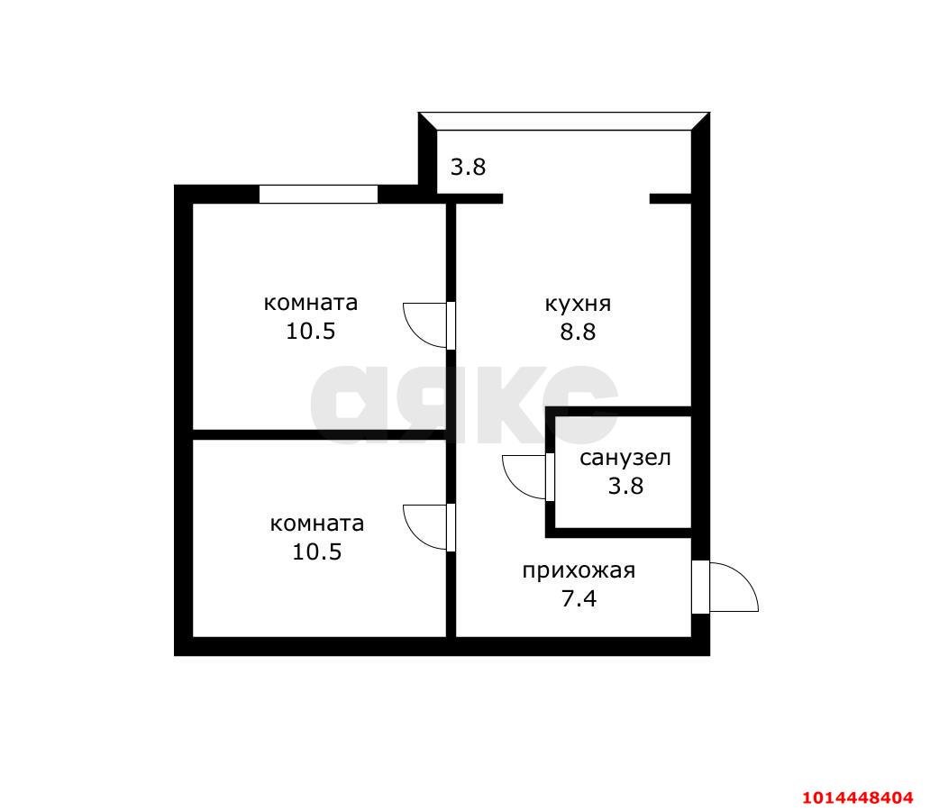 Фото №14: 2-комнатная квартира 45&nbsp;м², 1/3&nbsp;эт. - Краснодар, Прикубанский внутригородской округ, Калинино, мкр. Завод Радиоизмерительных Приборов, ул. Российская, 383