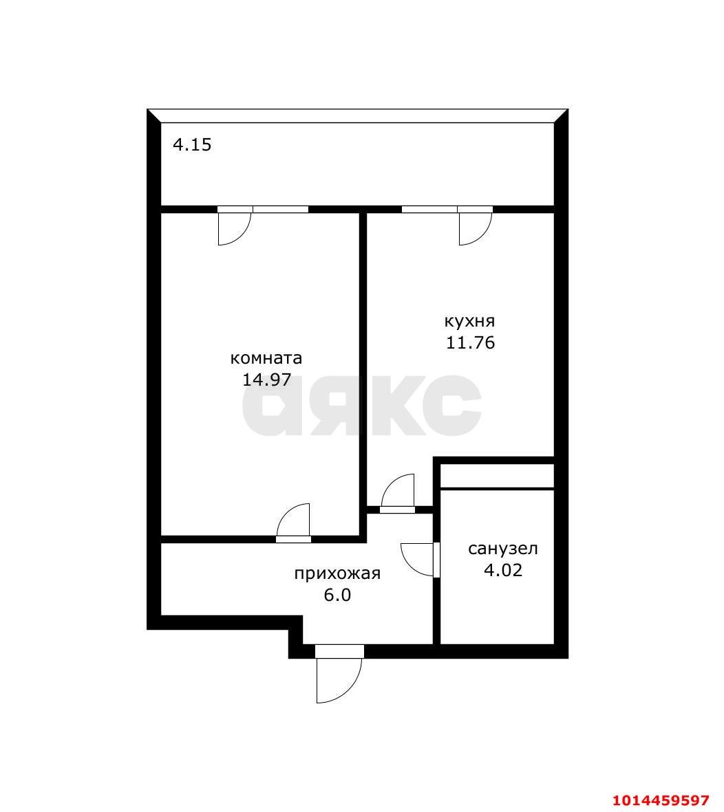Фото №14: 1-комнатная квартира 40&nbsp;м², 2/18&nbsp;эт. - Знаменский, Карасунский внутригородской округ, мкр. Родные Просторы, ул. Природная, 10Б