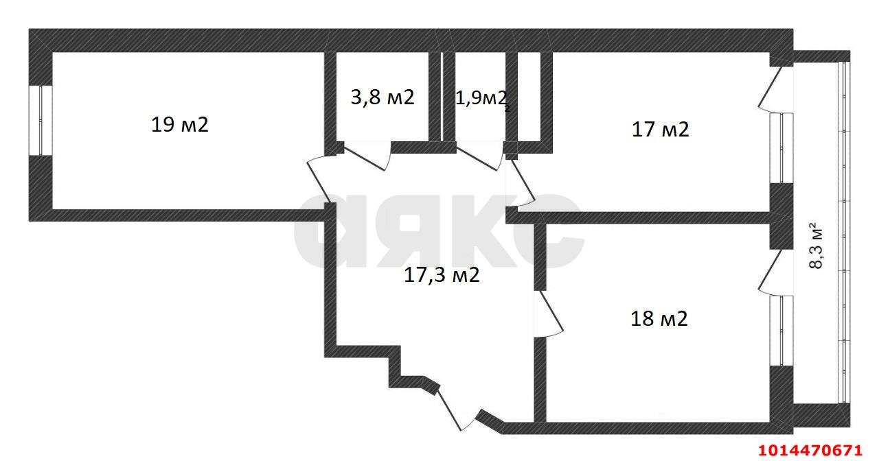 Фото №14: 2-комнатная квартира 85&nbsp;м², 3/16&nbsp;эт. - Краснодар, Центральный внутригородской округ, мкр. Завод Измерительных Приборов, ул. Зиповская, 3/3