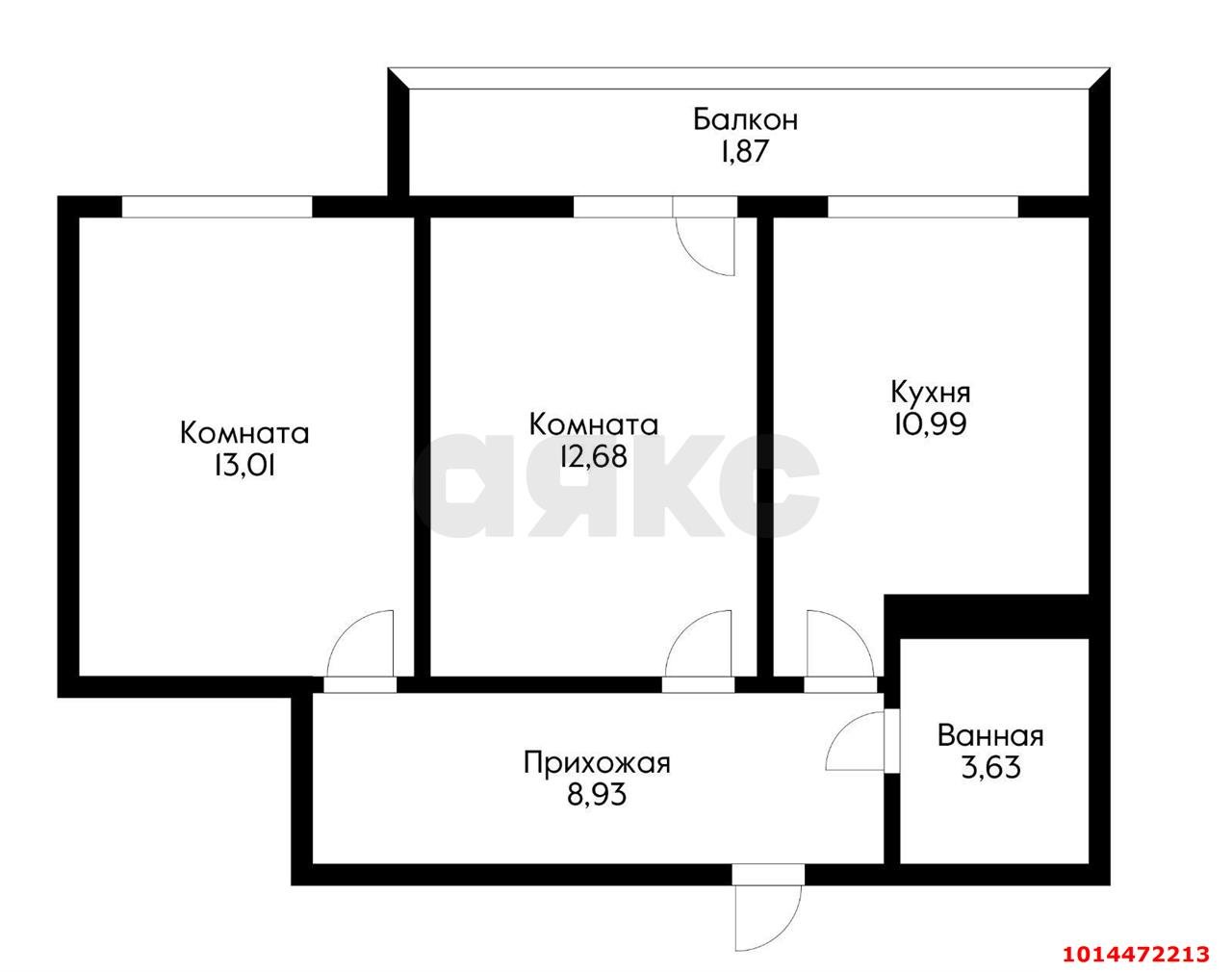 Фото №11: 2-комнатная квартира 54&nbsp;м², 5/8&nbsp;эт. - Краснодар, Прикубанский внутригородской округ, мкр. жилой комплекс Краски, ул. Краеведа Соловьёва, 6к5