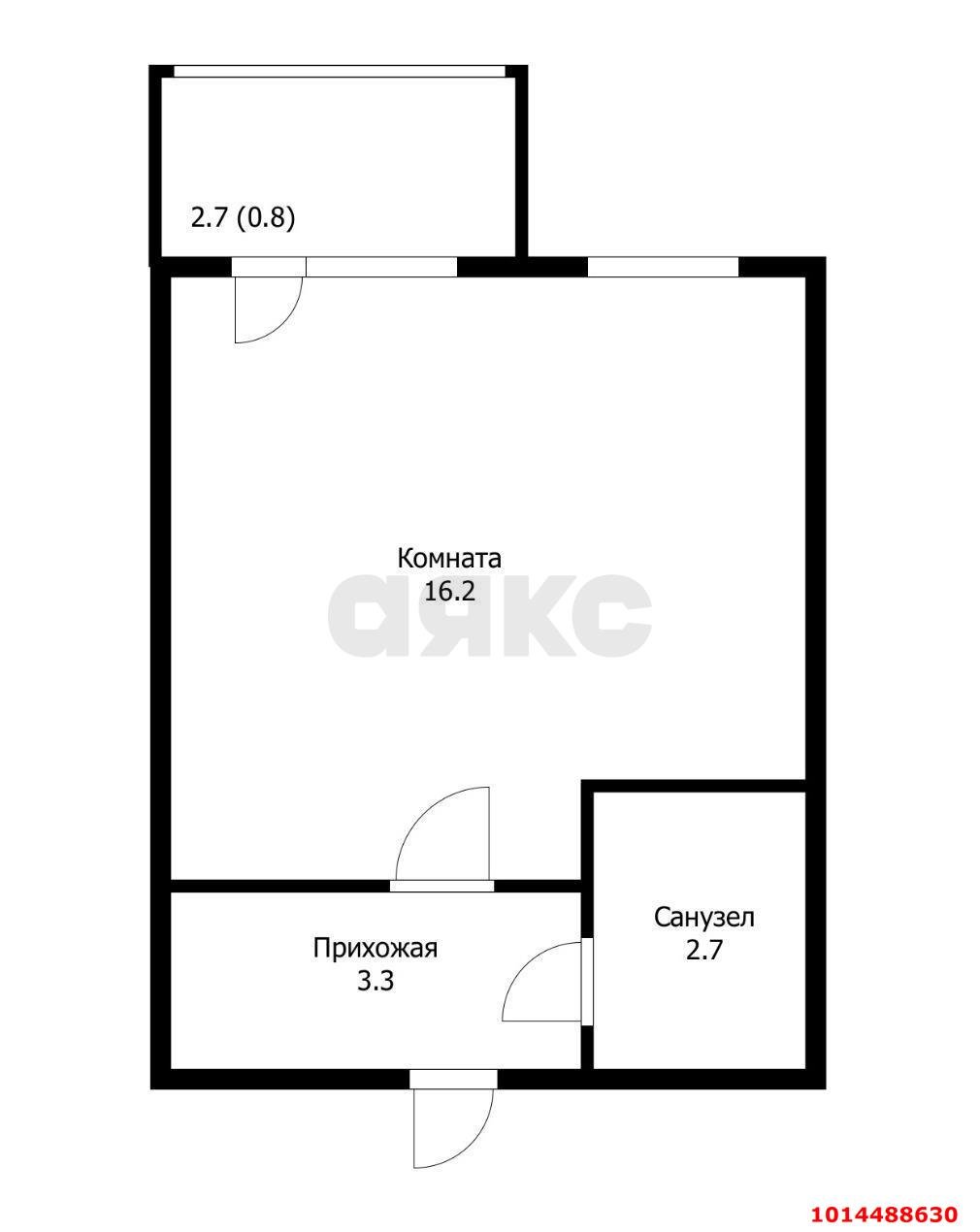 Фото №4: Студия 23&nbsp;м², 3/5&nbsp;эт. - Новая Адыгея, ул. Тургеневское шоссе, 33с2