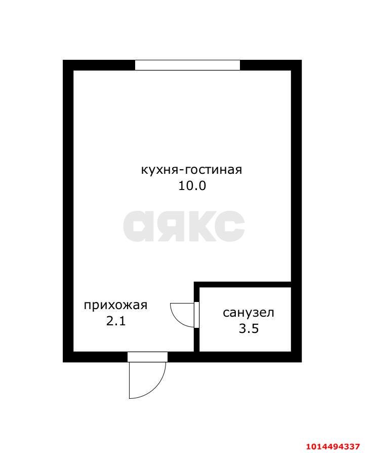 Фото №12: Студия 15&nbsp;м², 15/16&nbsp;эт. - Краснодар, Прикубанский внутригородской округ, мкр. жилой комплекс Самолёт-4, ул. Константина Гондаря, 103к1