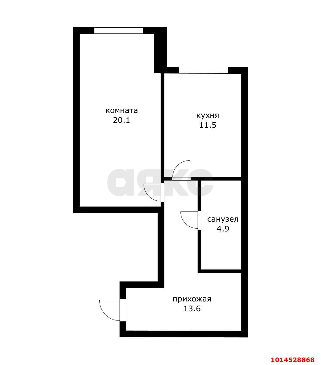 Фото №8: 1-комнатная квартира 50&nbsp;м², 6/7&nbsp;эт. - Краснодар, Прикубанский внутригородской округ, Калинино, мкр. Завод Радиоизмерительных Приборов, пер. Ленинский, 15