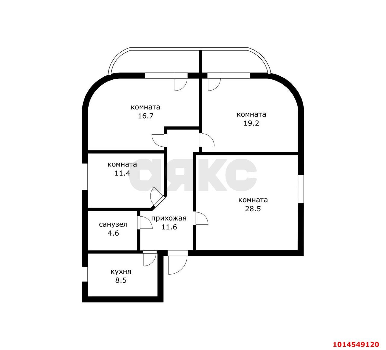 Фото №8: 4-комнатная квартира 107&nbsp;м², 4/4&nbsp;эт. - Яблоновский, ул. Советская, 6