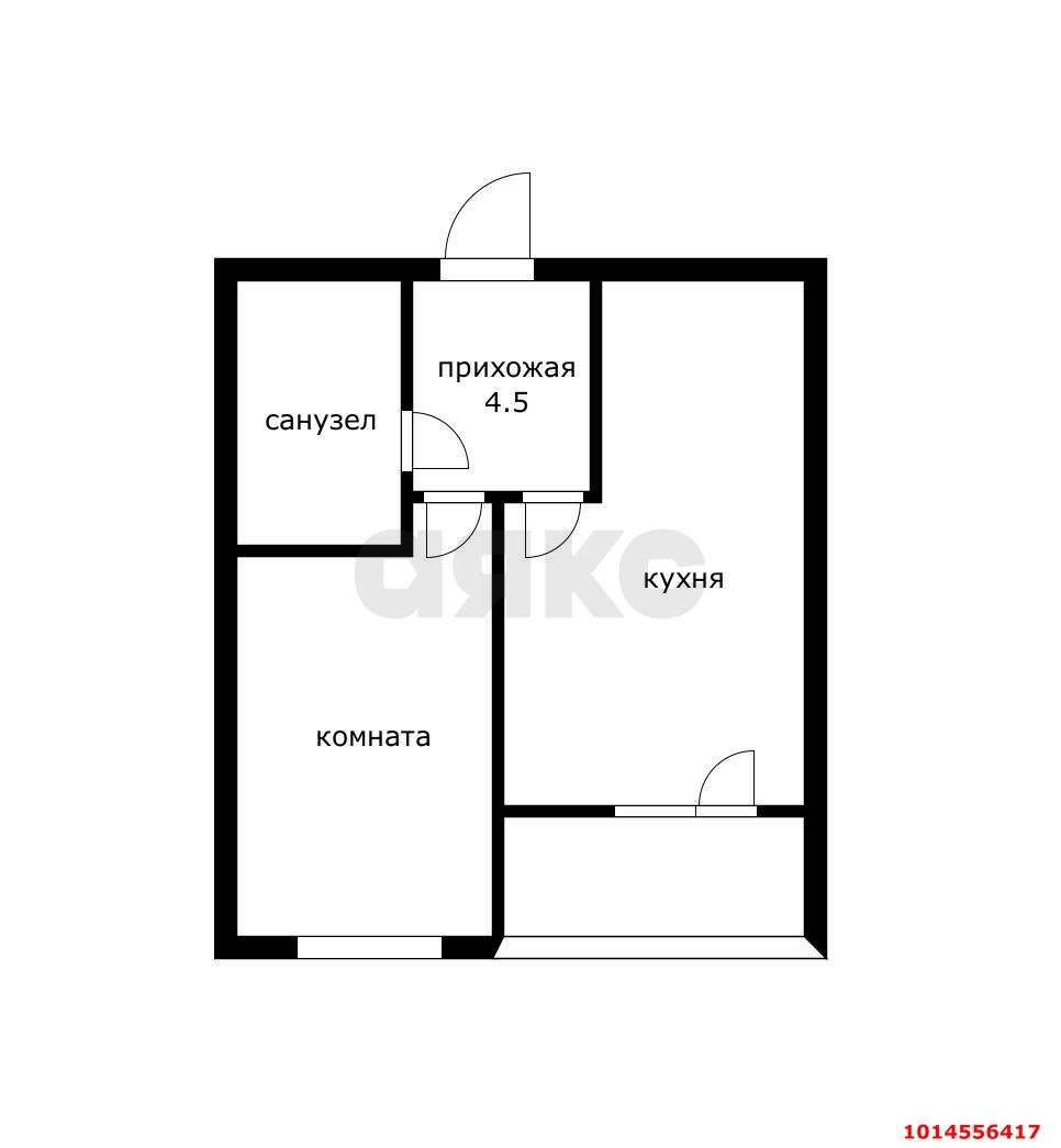 Фото №6: 1-комнатная квартира 35&nbsp;м², 12/13&nbsp;эт. - Яблоновский, мкр. жилой комплекс Вектор, ул. Базовская, 21