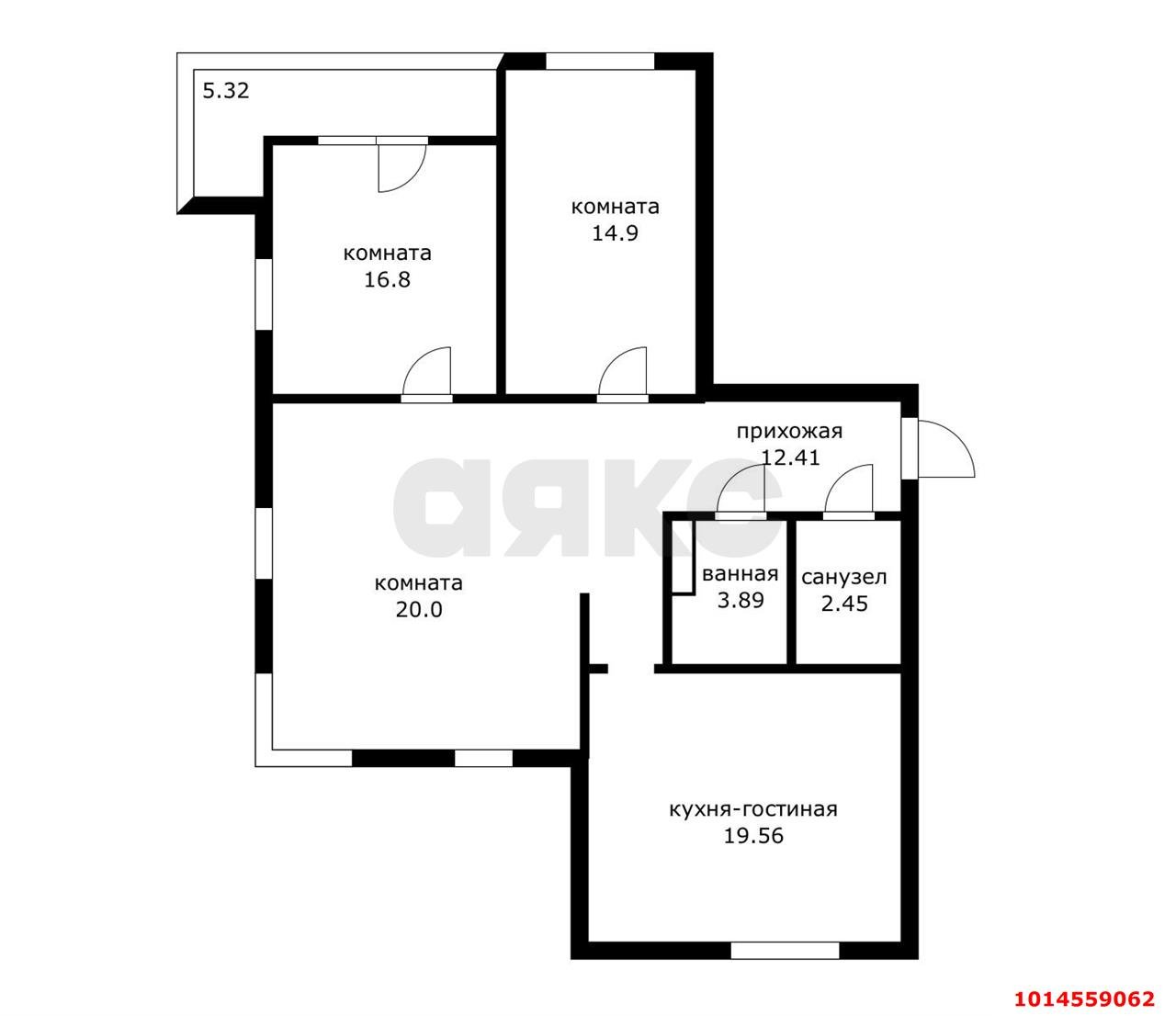Фото №11: 3-комнатная квартира 90&nbsp;м², 5/24&nbsp;эт. - Краснодар, Карасунский внутригородской округ, мкр. Камвольно-суконный Комбинат, ул. Онежская, 1