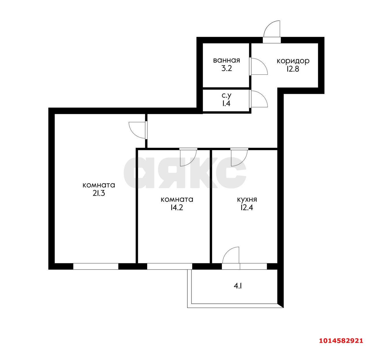 Фото №8: 2-комнатная квартира 70&nbsp;м², 4/6&nbsp;эт. - Краснодар, Прикубанский внутригородской округ, мкр. жилой комплекс Лиговский, ул. Героя Хабибуллина, 7
