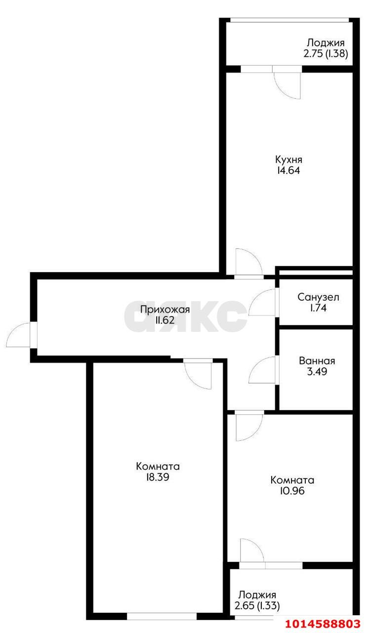 Фото №19: 2-комнатная квартира 66&nbsp;м², 5/8&nbsp;эт. - Краснодар, Прикубанский внутригородской округ, мкр. жилой комплекс Краски, ул. Краеведа Соловьёва, 6к2