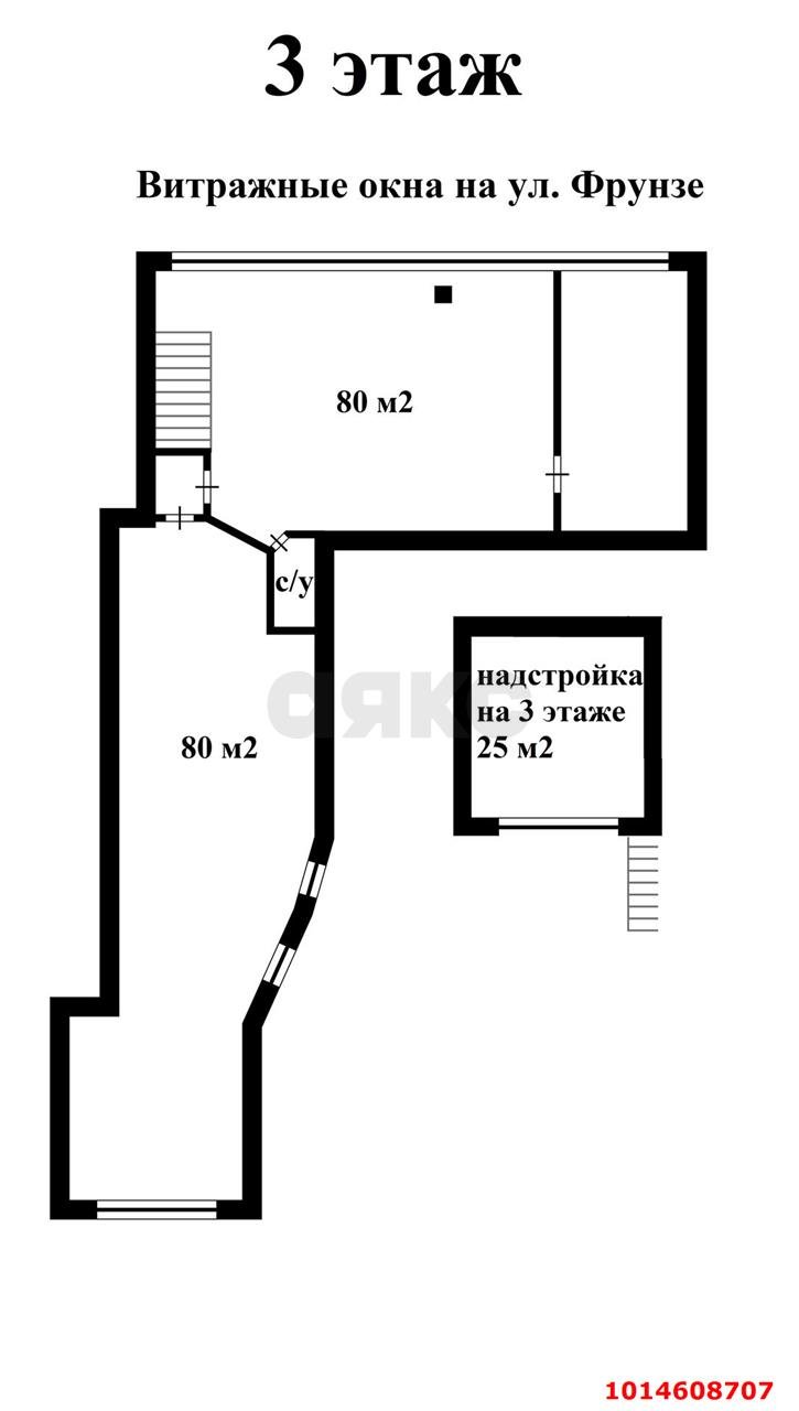 Фото №4: Офисное помещение 185&nbsp;м², 3/3&nbsp;эт. - Краснодар, Западный внутригородской округ, мкр. Центральный, ул. Фрунзе, 176