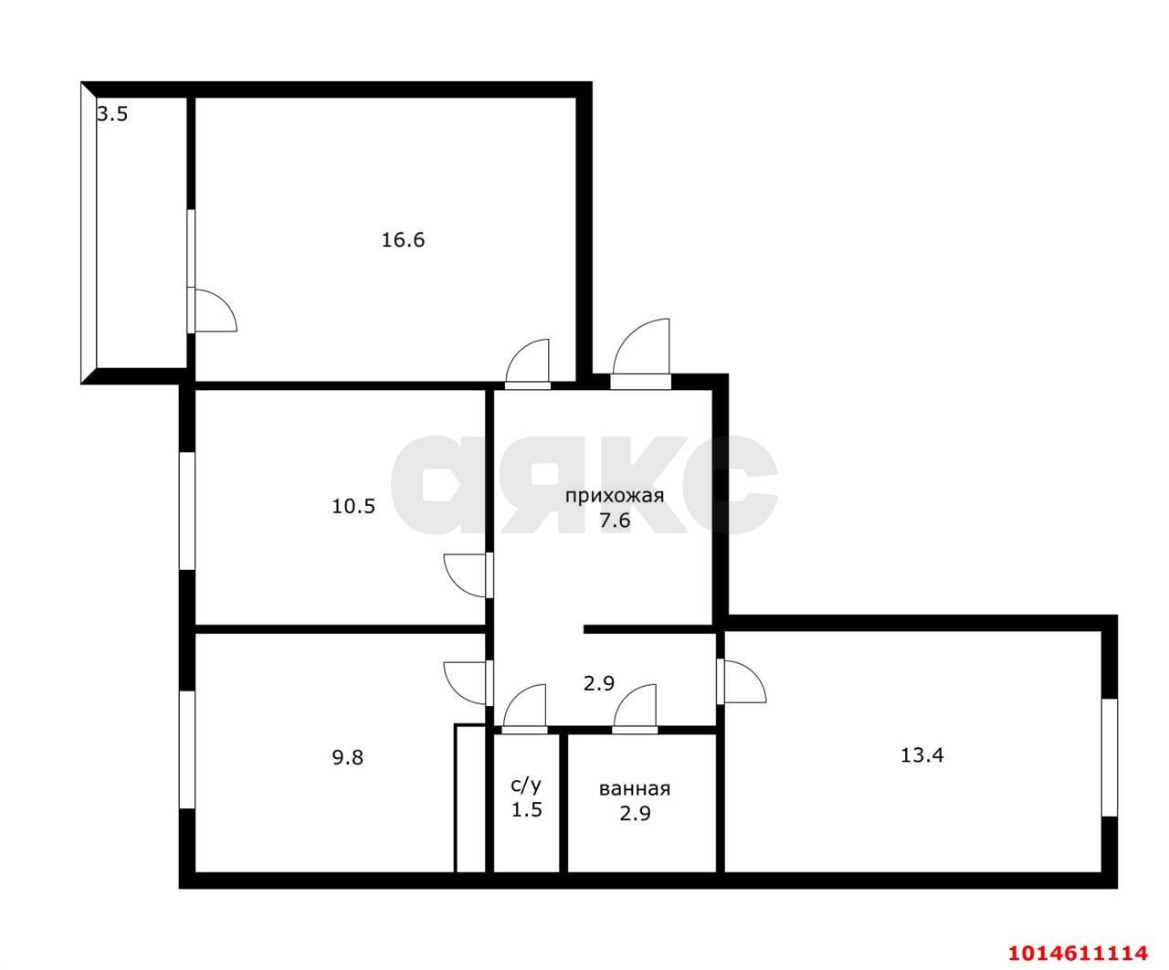 Фото №19: 3-комнатная квартира 68&nbsp;м², 7/7&nbsp;эт. - Яблоновский, мкр. ЖК Солнечный, ул. Солнечная, 55/1к4