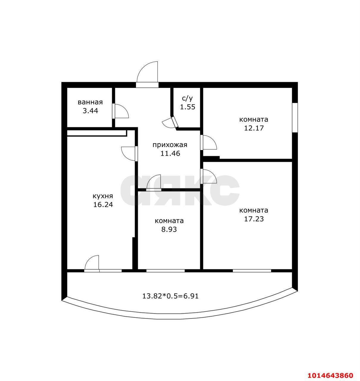 Фото №7: 3-комнатная квартира 85&nbsp;м², 22/22&nbsp;эт. - Краснодар, Прикубанский внутригородской округ, мкр. Достояние, ул. Григория Булгакова, 13