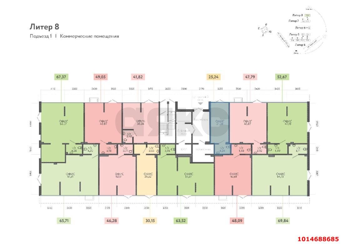 Фото №6: Торговое помещение 25&nbsp;м², 1/9&nbsp;эт. - Краснодар, Прикубанский внутригородской округ, мкр. жилой комплекс Лето, ул. Западный Обход, 50