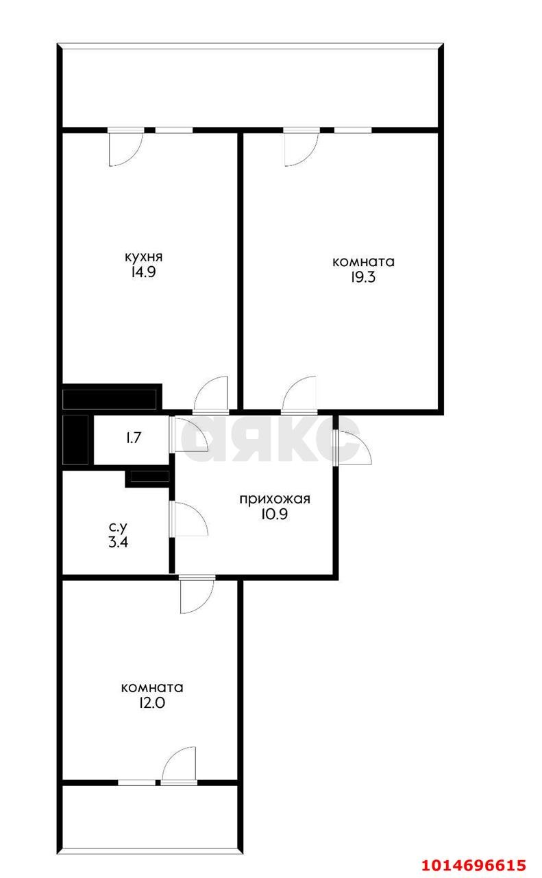 Фото №8: 2-комнатная квартира 80&nbsp;м², 1/16&nbsp;эт. - Краснодар, Прикубанский внутригородской округ, Фестивальный, мкр. Солнечный, ул. имени Симиренко, 71к1