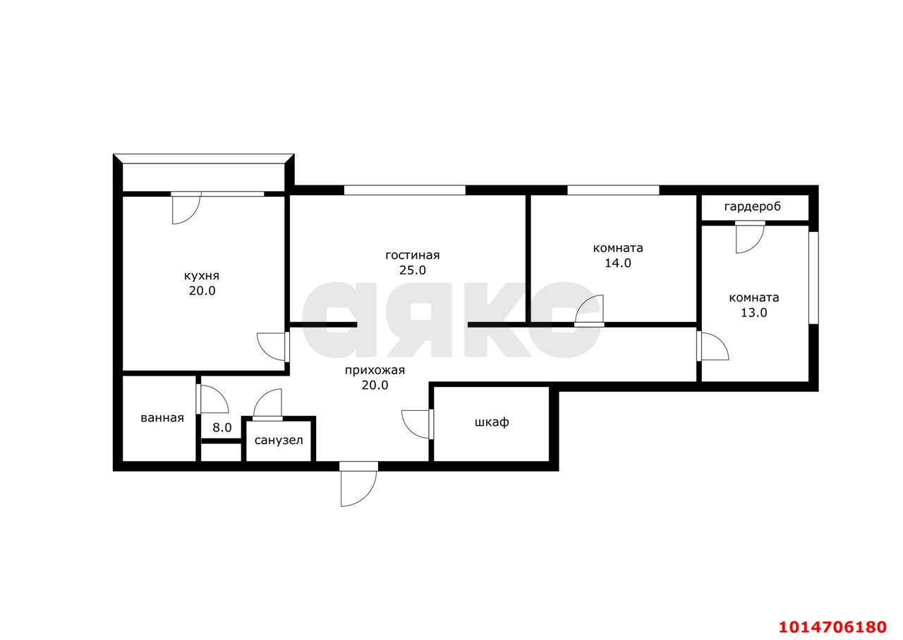 Фото №16: 3-комнатная квартира 100&nbsp;м², 7/8&nbsp;эт. - Краснодар, Центральный внутригородской округ, мкр. Дубинка, ул. КИМ, 143