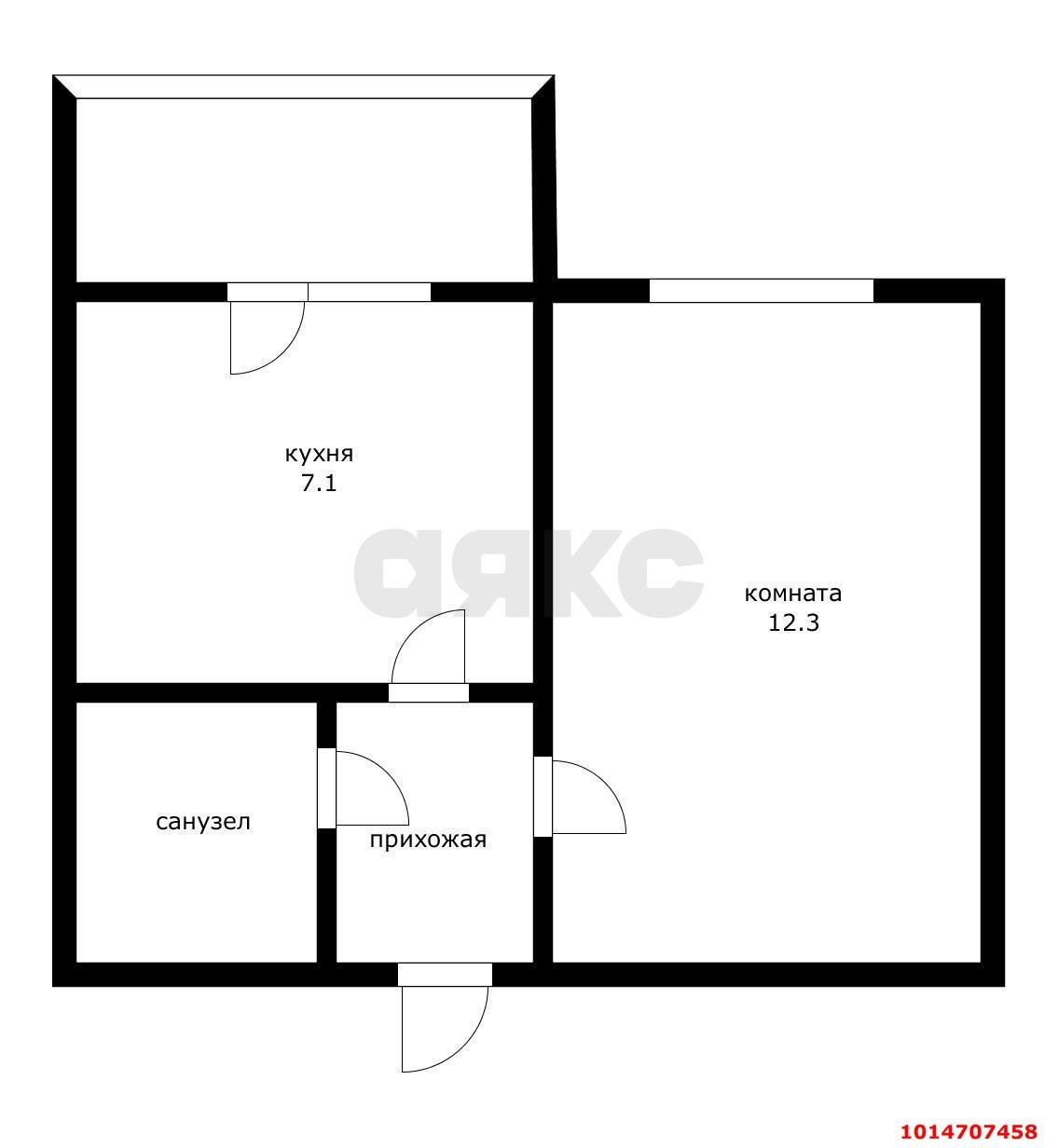 Фото №15: 1-комнатная квартира 25&nbsp;м², 4/5&nbsp;эт. - Новая Адыгея, мкр. ЖК Дарград, ул. Тургеневское шоссе, 33/1к3