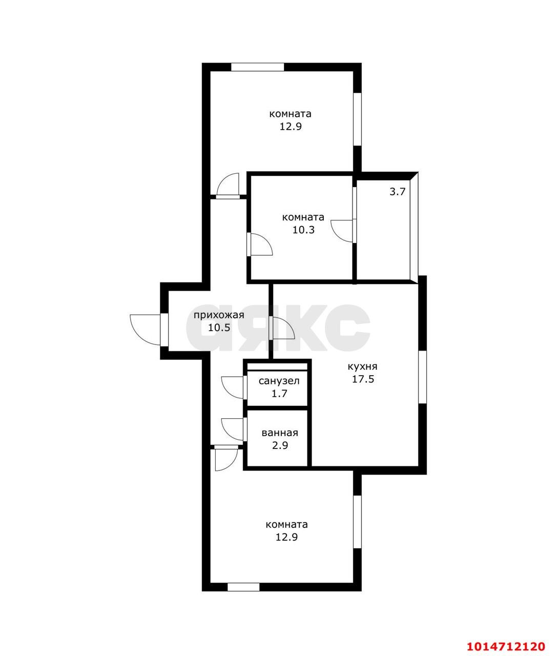 Фото №12: 3-комнатная квартира 71&nbsp;м², 9/9&nbsp;эт. - Краснодар, Прикубанский внутригородской округ, мкр. жилой комплекс Новые Сезоны, ул. Скандинавская, 1к5