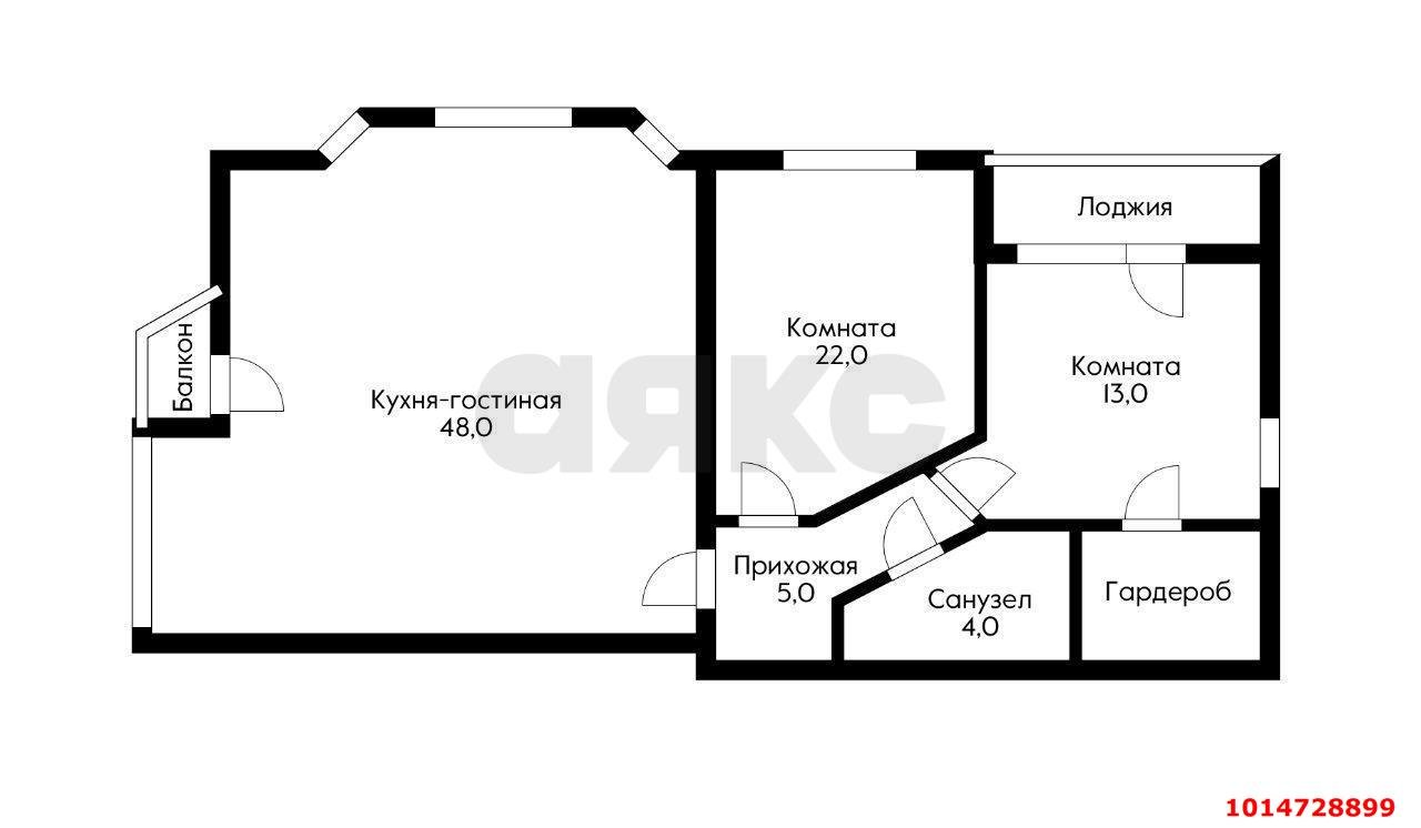 Фото №13: 2-комнатная квартира 103&nbsp;м², 9/9&nbsp;эт. - Краснодар, Прикубанский внутригородской округ, ЖК Любимый Дом, мкр. Музыкальный, ул. имени И.И. Дунаевского, 26