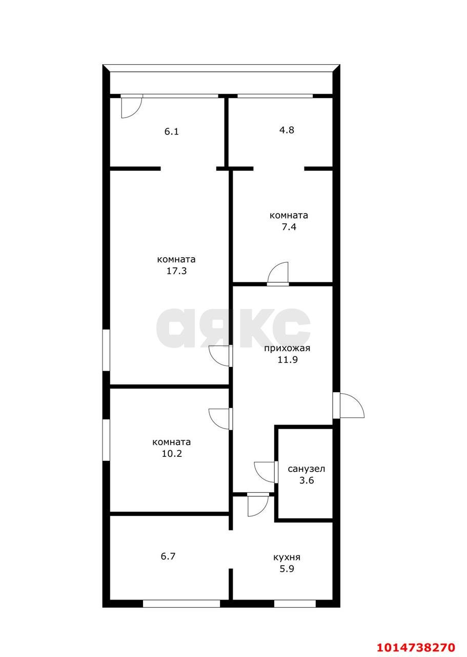 Фото №10: 3-комнатная квартира 76&nbsp;м², 4/5&nbsp;эт. - Краснодар, Западный внутригородской округ, мкр. Фестивальный, ул. Парковая, 11