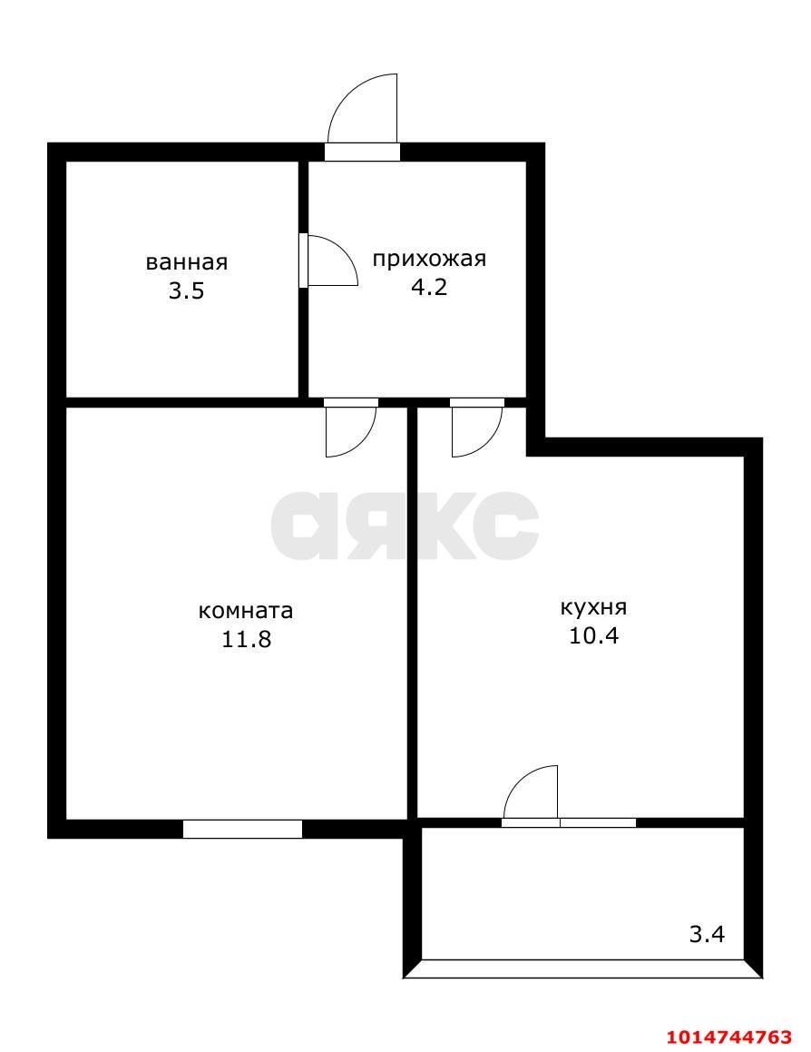 Фото №7: 1-комнатная квартира 33&nbsp;м², 12/24&nbsp;эт. - Краснодар, Прикубанский внутригородской округ, мкр. Парк Победы, ул. Героя Пешкова, 14к5