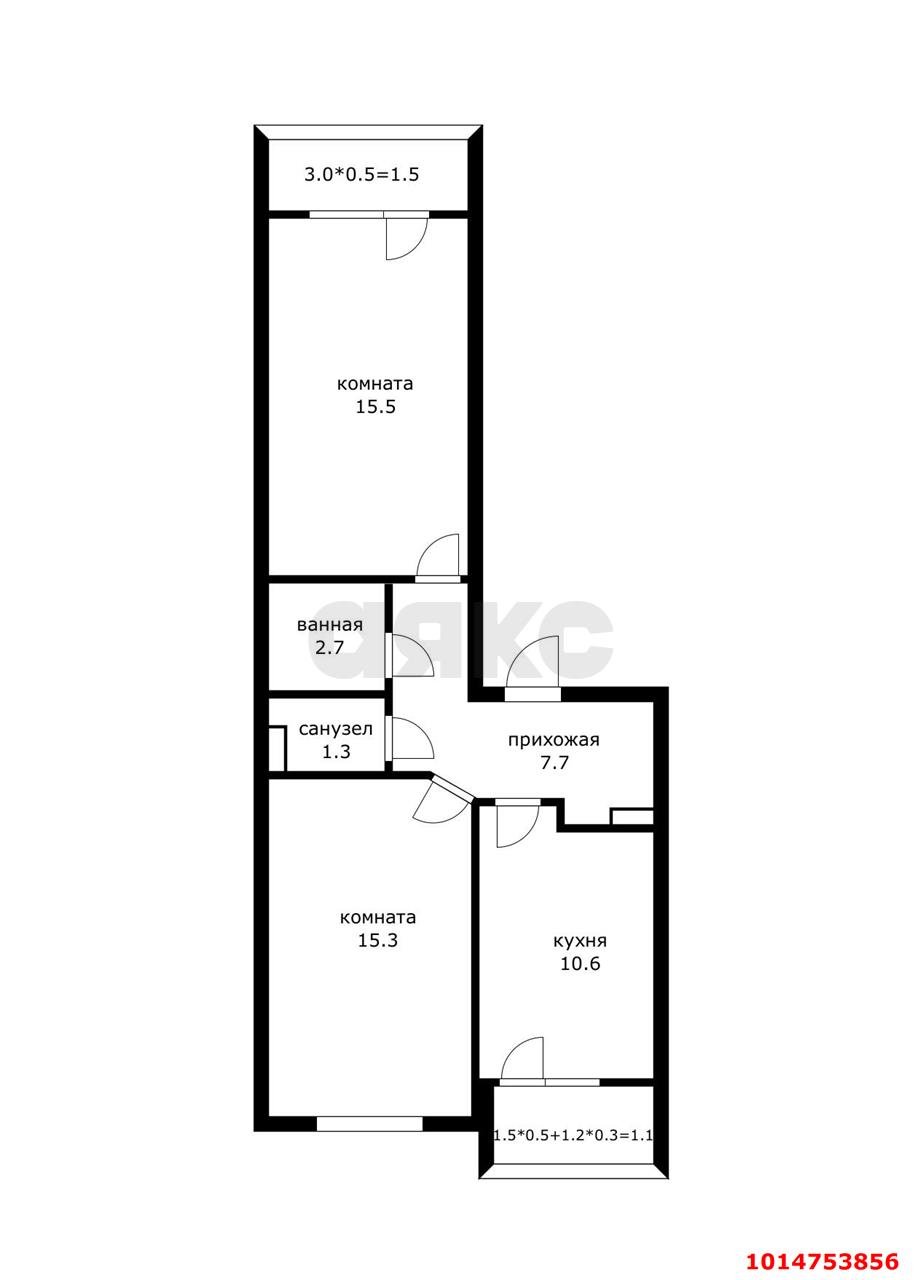 Фото №16: 2-комнатная квартира 58&nbsp;м², 13/20&nbsp;эт. - Краснодар, Прикубанский внутригородской округ, Калинино, Завод Радиоизмерительных Приборов, мкр. ЖК Акварели-2, ул. Тепличная, 62/1к5