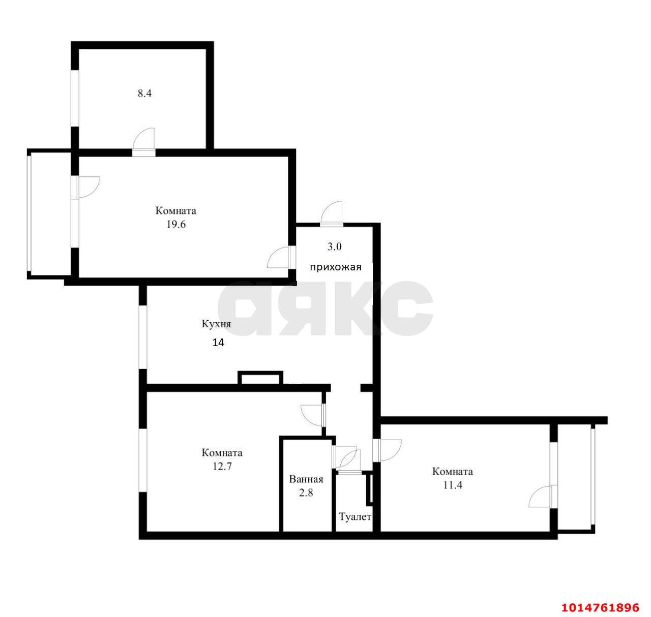 Фото №12: 4-комнатная квартира 81&nbsp;м², 9/9&nbsp;эт. - Краснодар, Карасунский внутригородской округ, мкр. Комсомольский, ул. Тюляева, 1