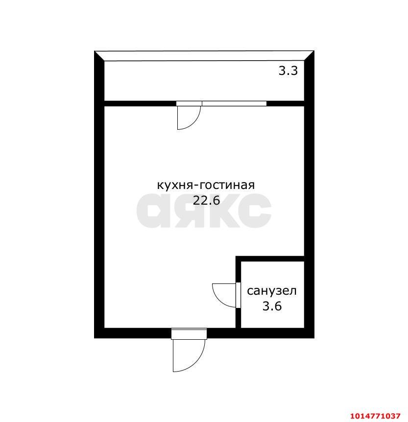 Фото №5: Студия 29&nbsp;м², 5/5&nbsp;эт. - Новая Адыгея, мкр. жилой комплекс Мега, ул. Бжегокайская, 90/5к1