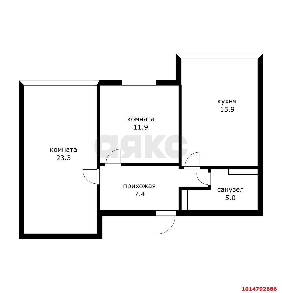 Фото №13: 2-комнатная квартира 70&nbsp;м², 7/16&nbsp;эт. - Краснодар, Карасунский внутригородской округ, мкр. Почтовый, ул. имени Валерия Гассия, 26