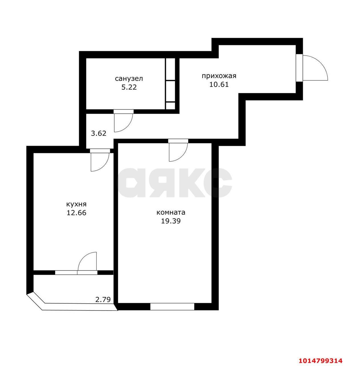 Фото №8: 1-комнатная квартира 55&nbsp;м², 7/17&nbsp;эт. - Краснодар, Прикубанский внутригородской округ, Фестивальный, мкр. Солнечный, пр-кт Константина Образцова, 25к2