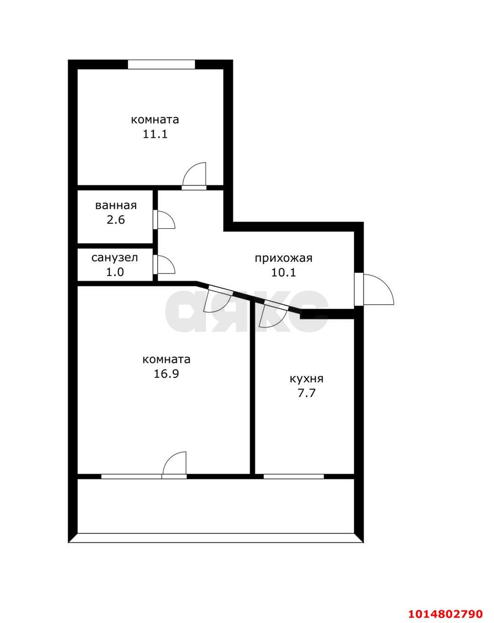Фото №4: 2-комнатная квартира 50&nbsp;м², 2/3&nbsp;эт. - Берёзовый, Прикубанский внутригородской округ, п. Прогресс, 37