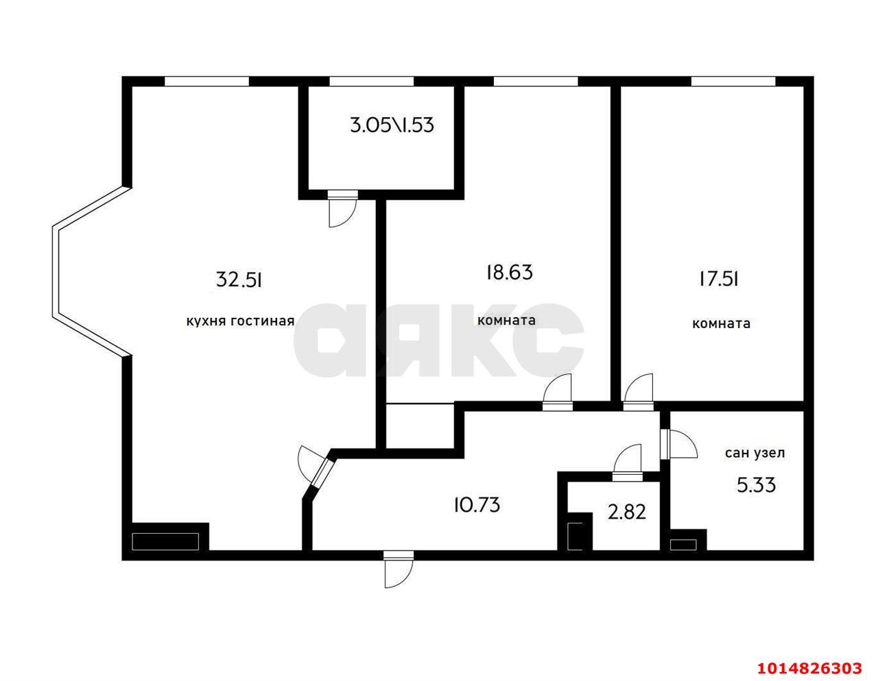 Фото №15: 3-комнатная квартира 88&nbsp;м², 5/9&nbsp;эт. - Краснодар, Западный внутригородской округ, мкр. ЖК Ренессанс, ул. Строителей, 21