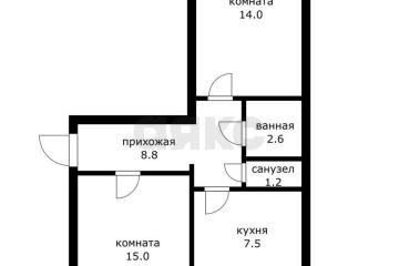 Фото №1: 2-комнатная квартира 49&nbsp;м², 5/5&nbsp;эт. - Яблоновский, ул. Космическая, 37